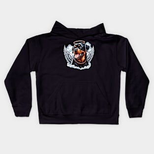 Cute Rottweiler angel halo Kids Hoodie